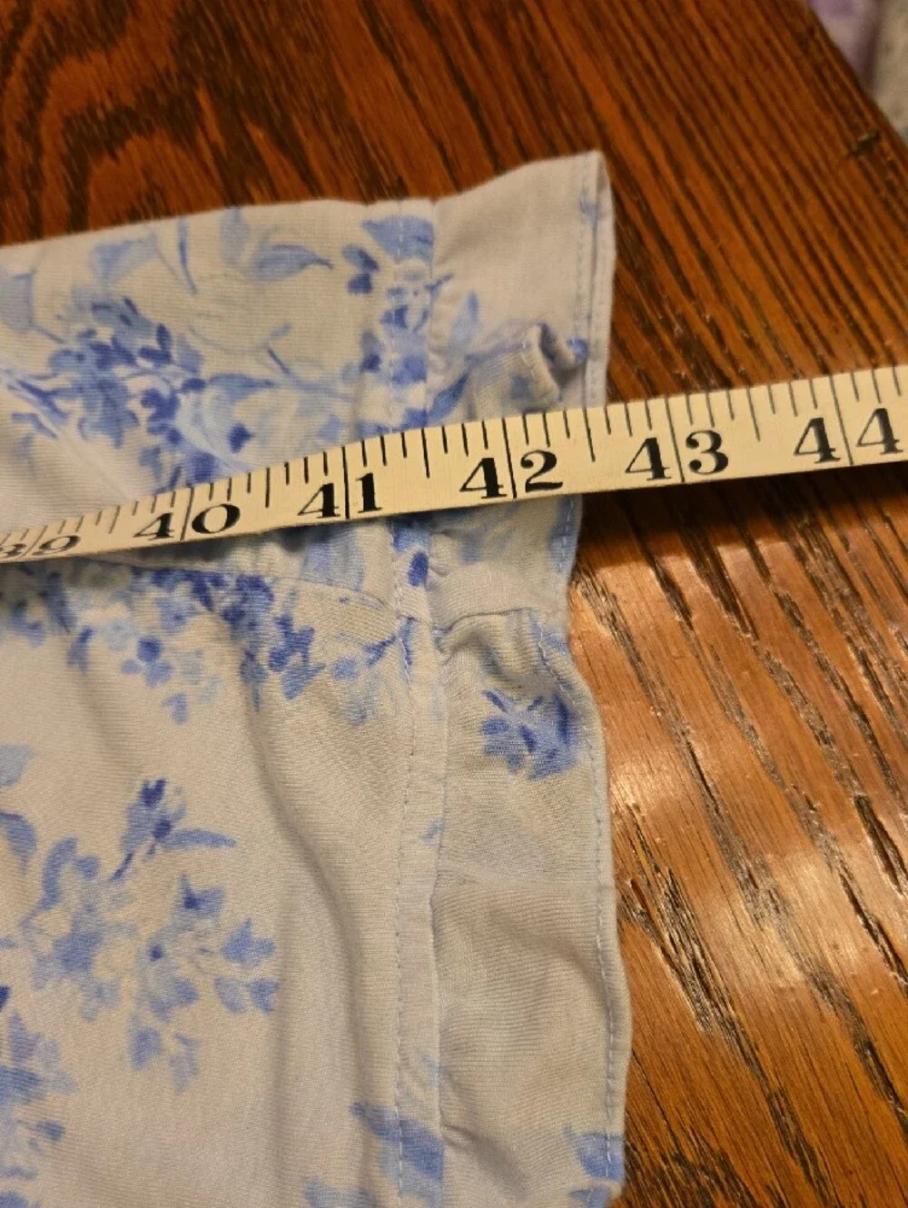 Eileen West Light Blue Floral Button-Front Nightgown Cozy Soft Feminine